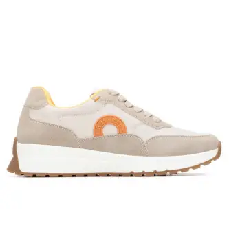 per donna 17505401-BEIGE Sneakers beige 175054 (37), 1 a 3 cm, Stringhe, Casual Marrone