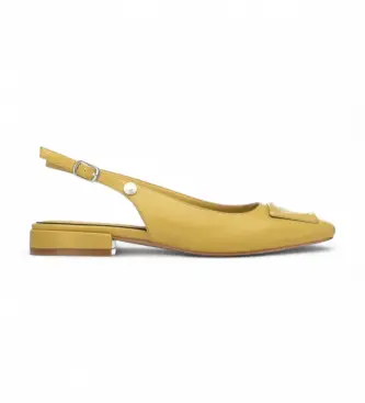 per donna 17508405-AMARILLO Scarpe 175084 gialle (37), Basso, 1 a 3 cm, Fibbia, Casual, Giallo Pelle