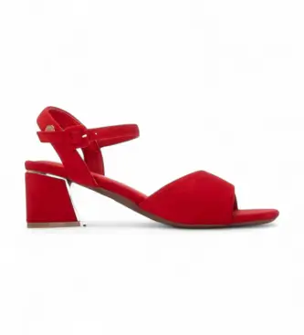 per donna 17508806-ROJO Sandali rossi 175088 (37), Rosso, 3 a 5cm, Camoscio, Fibbia, Casual Pelle
