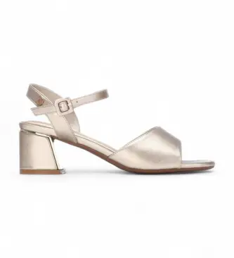 per donna 17508808-ORO Sandali dorati 175088 (37), 3 a 5cm, Fibbia, Casual, Da sera