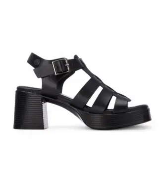 per donna 17509501-NEGRO Sandali 175095 neri (37), Nero, 5 a 8cm, Fibbia, Casual