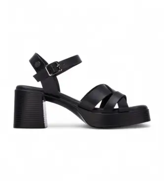 per donna 17509601-NEGRO Sandali 175096 neri (37), Nero, 5 a 8cm, Fibbia, Casual