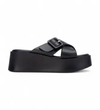 per donna 17512102-NEGRO Sandali 175121 neri (37), Nero, 5 a 8cm, Nessuno, Casual Pelle