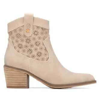 per donna 17515002-BEIGE Stivaletti beige 175150 (37), Marrone, 3 a 5cm, Cerniera, Casual