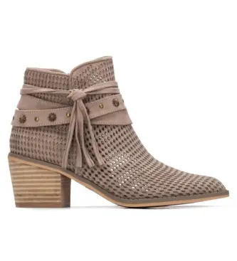 per donna 17518004-TAUPE Stivaletti in pelle marrone 175180 (37), 3 a 5cm, Camoscio, Cerniera, Casual