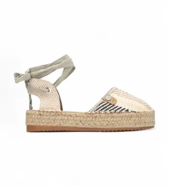 per donna 17520502-BEIGE Espadrillas 175205 beige (37), Basso, Stringhe, Casual Multicolore