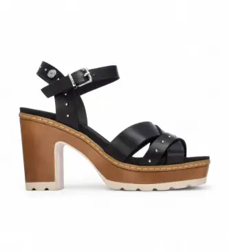 per donna 17520704-NEGRO Sandali 175207 neri (37), Nero, Basso, Fibbia, Casual