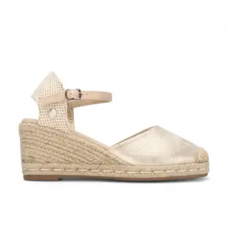 per donna 17521201-ORO Espadrillas dorate 175212 (37), 5 a 8cm, Fibbia, Casual Naturale