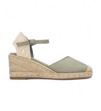 per donna 17521205-KAKI Espadrillas 175212 verde (37), 5 a 8cm, Fibbia, Casual