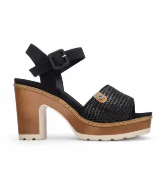 per donna 17528103-NEGRO Sandali 175281 neri (37), Nero, Tessuto, 8 a 10cm, Fibbia, Casual