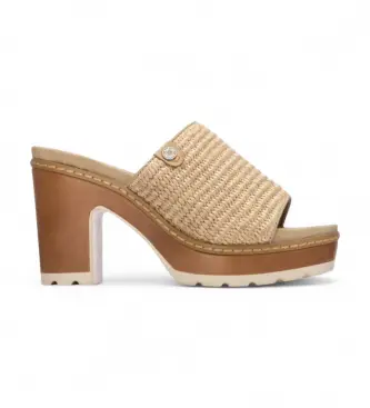 per donna 17528203-TAUPE Sandali color talpa 175282 (37), Marrone, Tessuto, 5 a 8cm, Nessuno, Casual