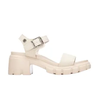 per donna 17528302-HIELO Sandali 175283 bianco sporco (37), 5 a 8cm, Fibbia, Casual