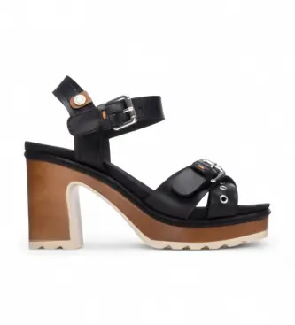 per donna 17529003-NEGRO Sandali 175290 neri (37), Nero, 5 a 8cm, Fibbia, Casual