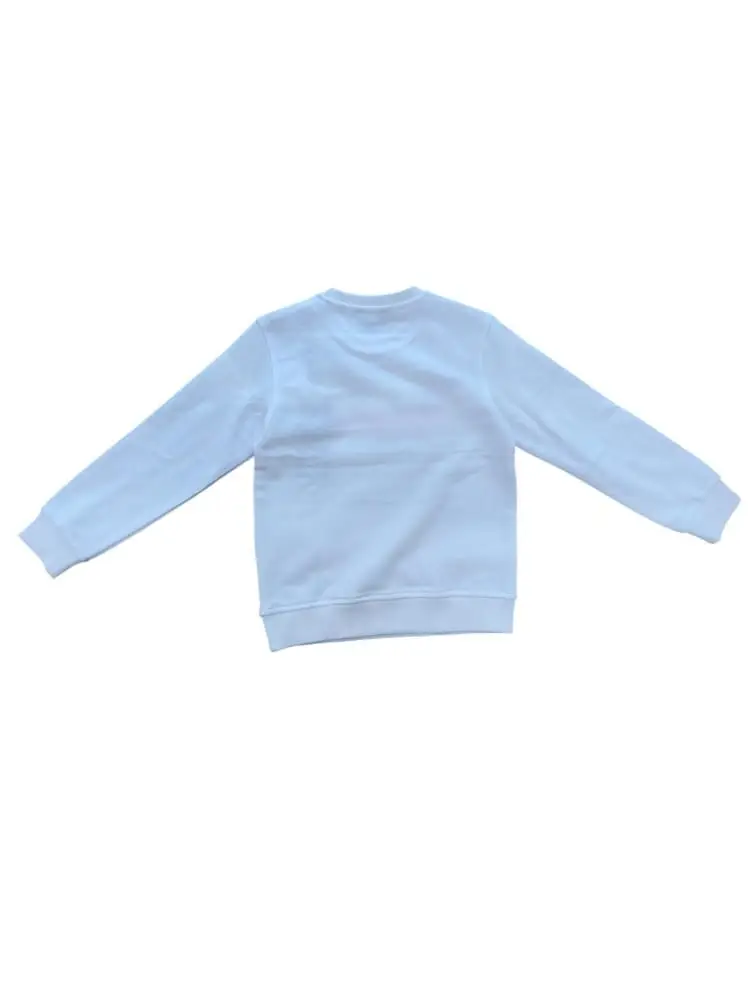 felpa bianca bambino logo lettering miniatura 2