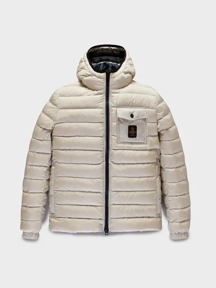 giubbotto tofu uomo imbottito con cappuccio logo sul petto