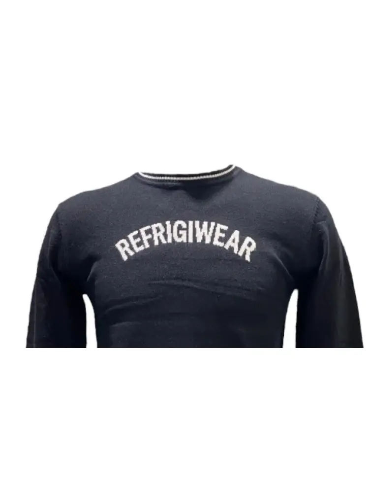 maglia nera bambino in misto viscosa logo sul davanti miniatura 2