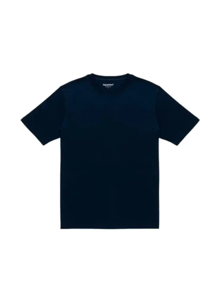 t-shirt uomo in cotone blu con logo ricamato