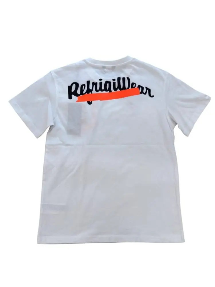 tshirt bianca ambino maxi logo fluo miniatura 2