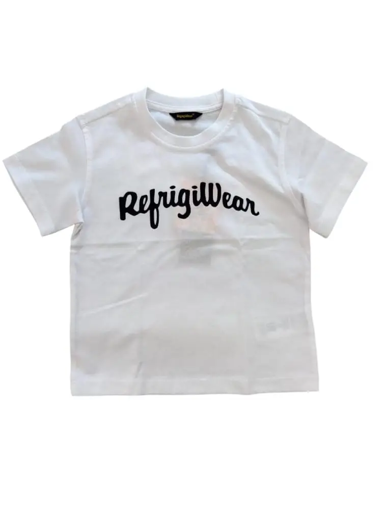 tshirt bianca bambino maxi logo