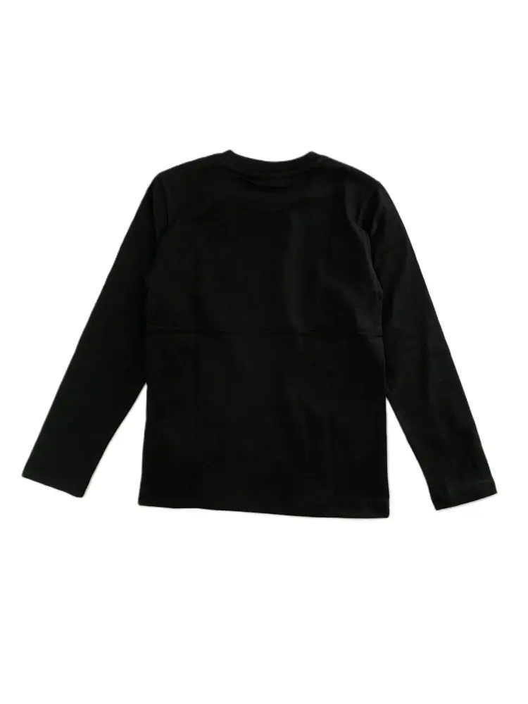 tshirt nera bambina logo a contrasto miniatura 2