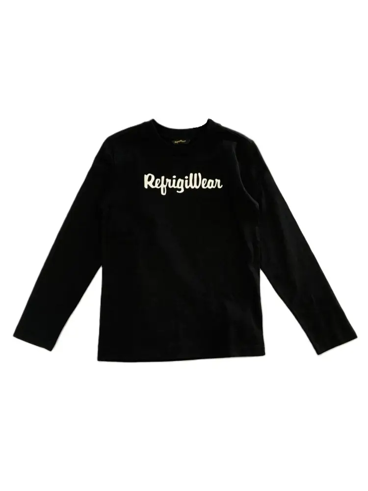 tshirt nera bambina logo a contrasto