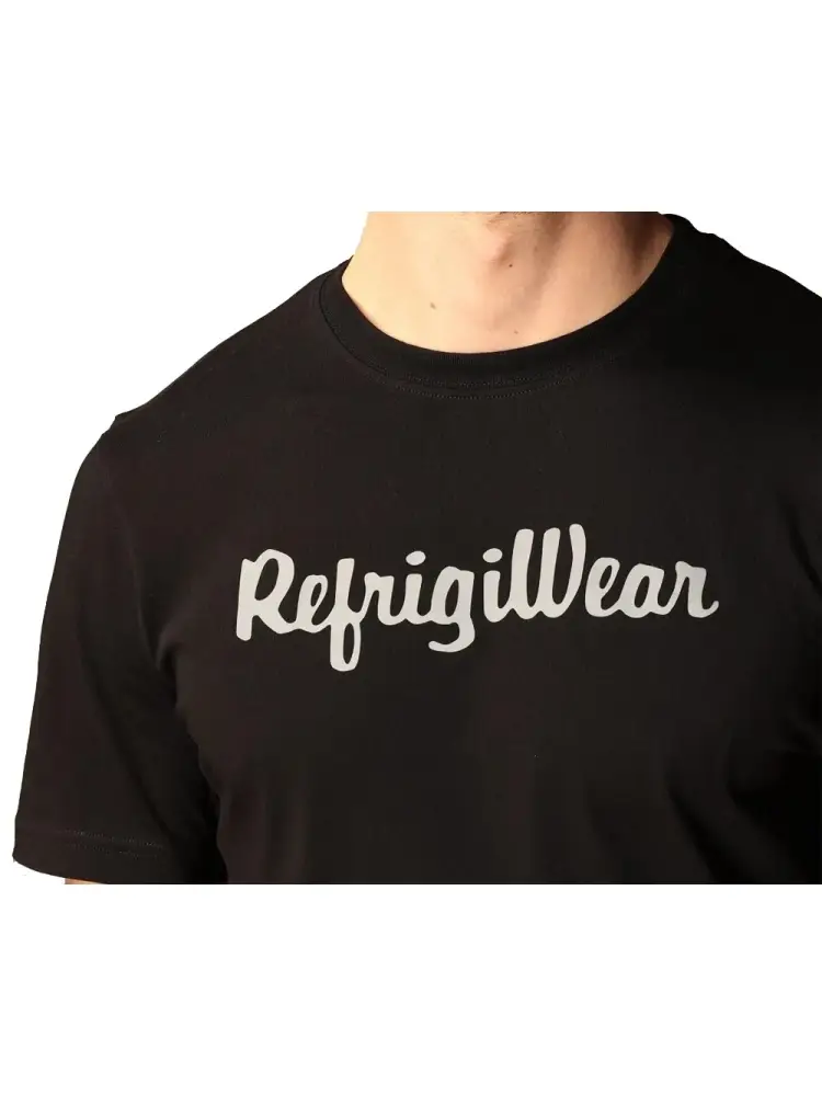 tshirt nera bambino in cotone logo a contrasto sul davanti miniatura 2