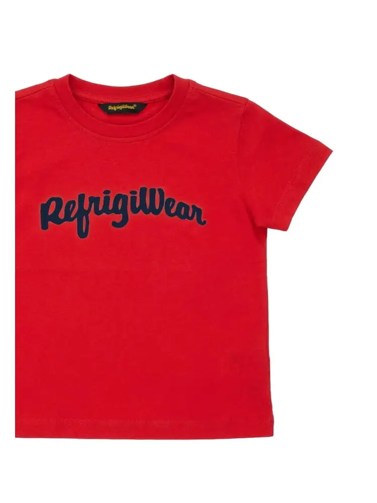 tshirt rossa bambino logo lettering miniatura 2