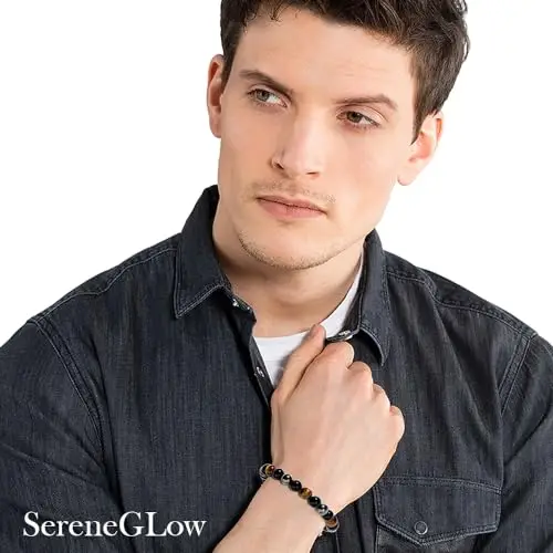 Regali di Coppia Regalo Fidanzato Regalo San Valentino per Lui Bracciale Coppia Pietre Naturali Regalo Marito Regalo miniatura 3