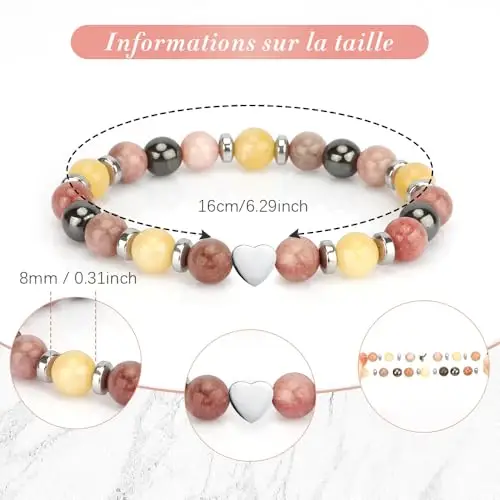 Regalo Maestre Fine Anno Bracciale Maestra Regalo per Insegnante Pietre Naturali Regali per Insegnanti Regali Maestre miniatura 2