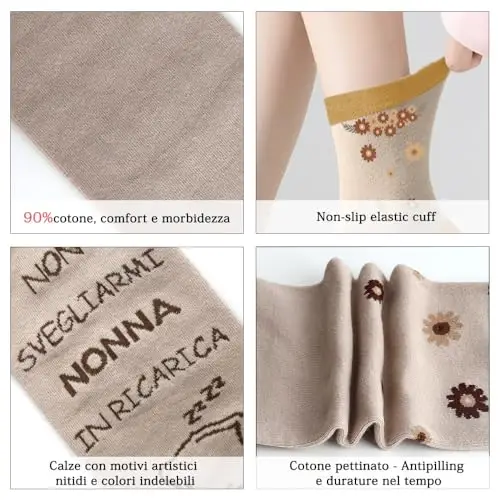 Regalo Nonni Calzini Nonna Festa dei Nonni Compleanno Natale Festa della Mamma da Regali da Nipote Nipoti, Regalo Nonna miniatura 3