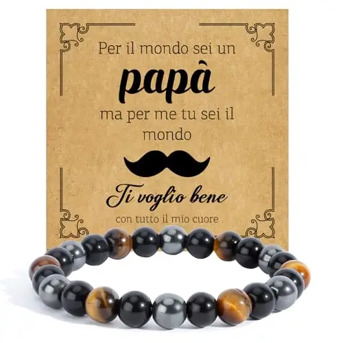 Regalo Papa Compleanno Bracciale per Papa Pietre Naturali Regalo Festa del Papa Idee Regalo Papà Regalo Per il Papà