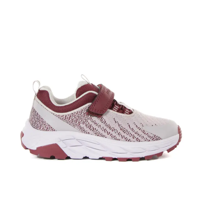 Sneakers rosa da ragazza in tessuto riciclato con velcro e lacci elastici