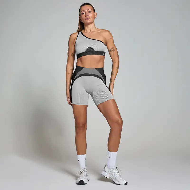 Reggiseno a costine a contrasto senza cuciture MP - Nero / Grigio - M miniatura 2