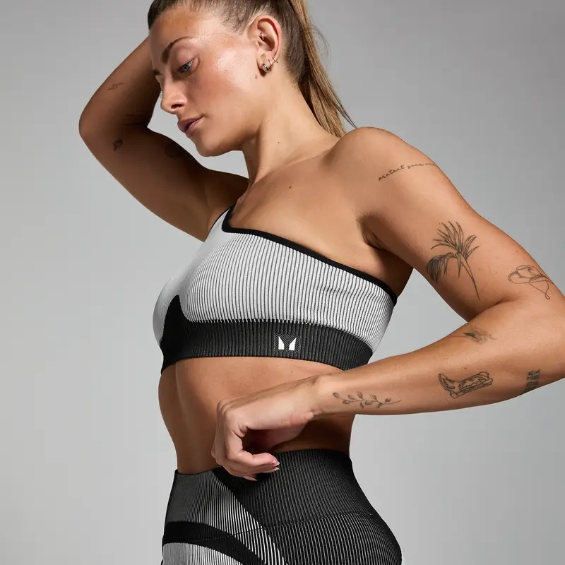 Reggiseno a costine a contrasto senza cuciture MP - Nero / Grigio - M miniatura 3