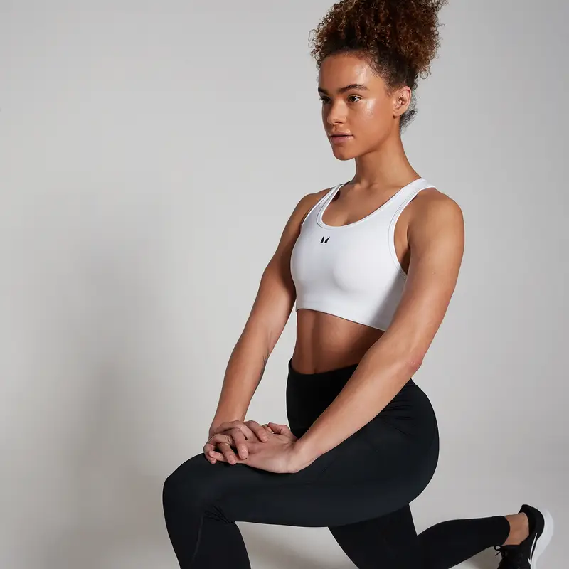 Reggiseno sportivo con design a vogatore MP - Bianco - XXS miniatura 3