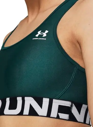 Reggiseno sportivo da donna con marchio Under Armour HeatGear Mid miniatura 2