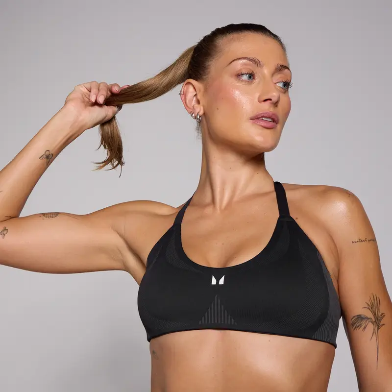 Reggiseno sportivo senza cuciture MP Tempo Hybrid - Nero - XXL miniatura 3