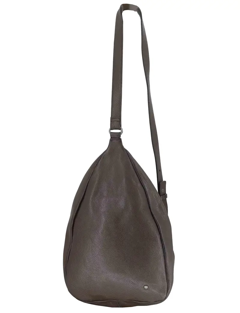 Zaini monospalla in pelle grigia con tracolla Donna RBS1505 745