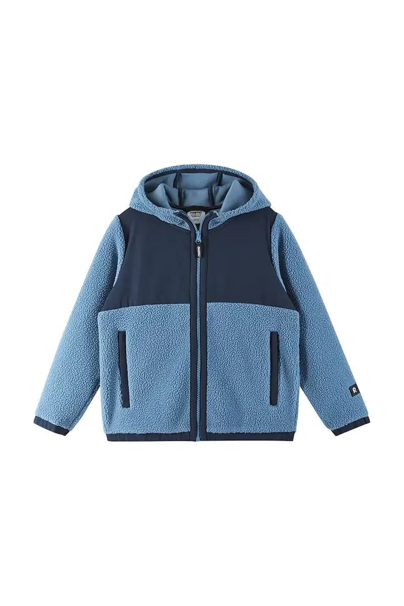 felpa in pile bambini Turbo colore blu con cappuccio 5200437A