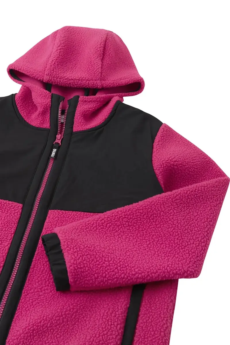felpa in pile bambini Turbo colore rosa con cappuccio 5200437A miniatura 3