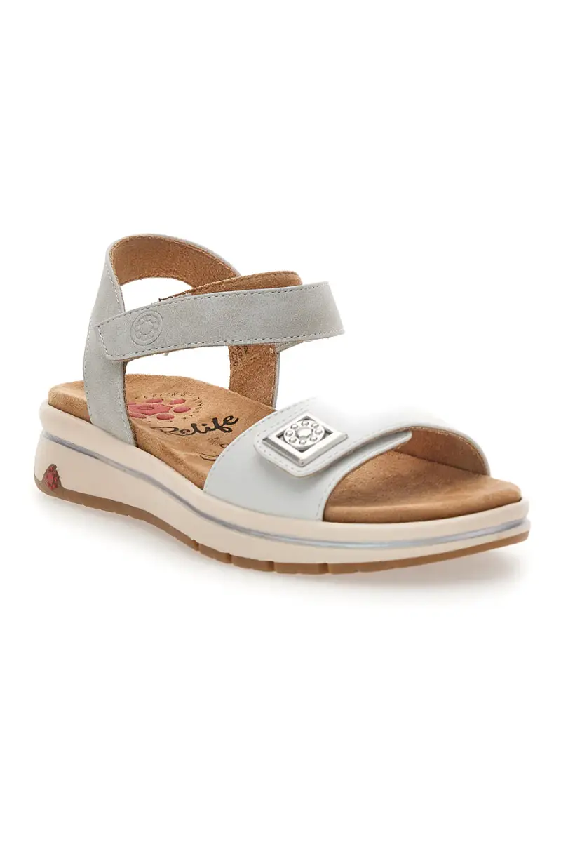 Sandali bianchi con cinturino Relife 67172670802 [GRIGIO CHIARO] miniatura 2