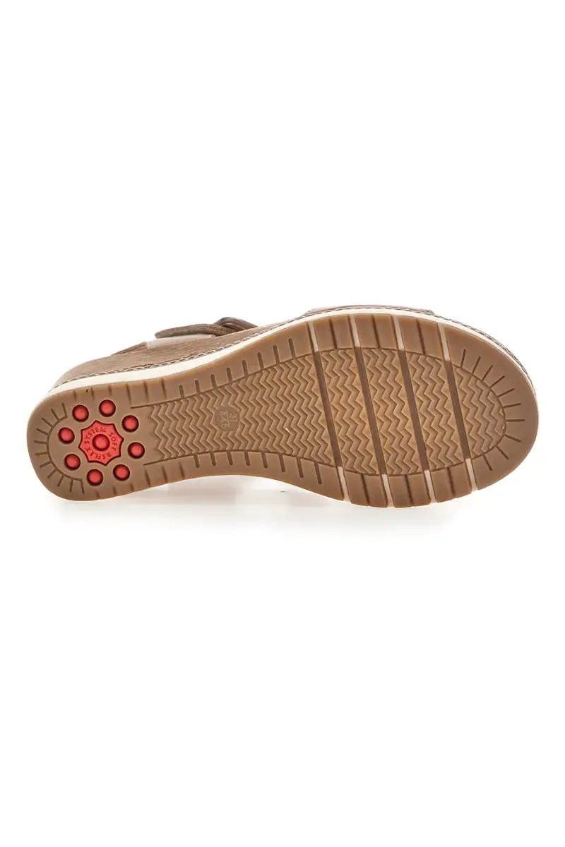 Sandali da donna rosa gold con doppia fascia e zeppa Relife 67172670103 [ORO] miniatura 5