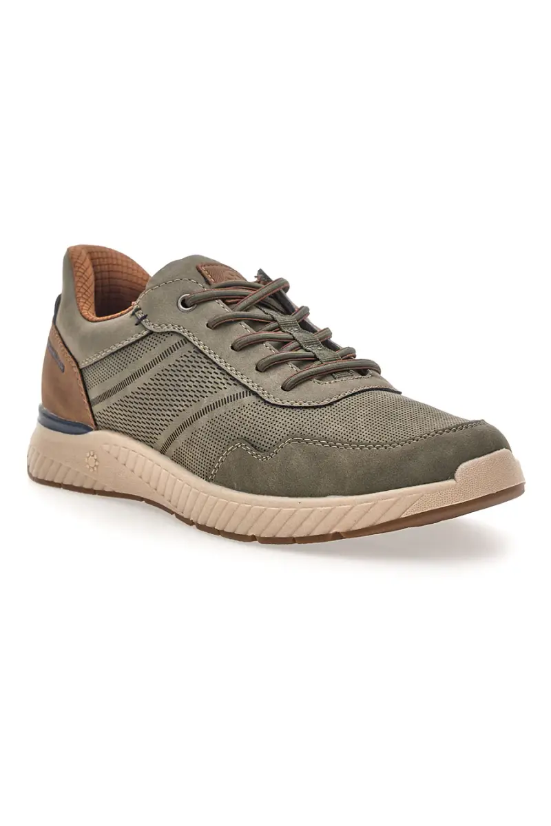 Sneaker da uomo verde con inserti a contrasto Relife 68882572103E [KHAKI] miniatura 2