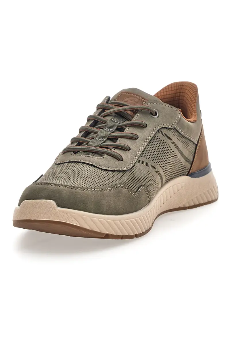 Sneaker da uomo verde con inserti a contrasto Relife 68882572103E [KHAKI] miniatura 3