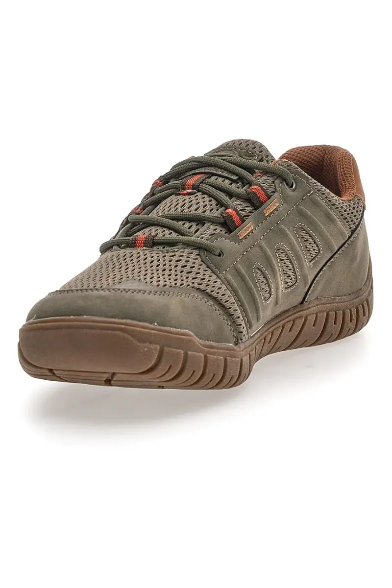 Sneaker da uomo verde con suola carrarmato Relife 68882572211F [KHAKI] miniatura 3