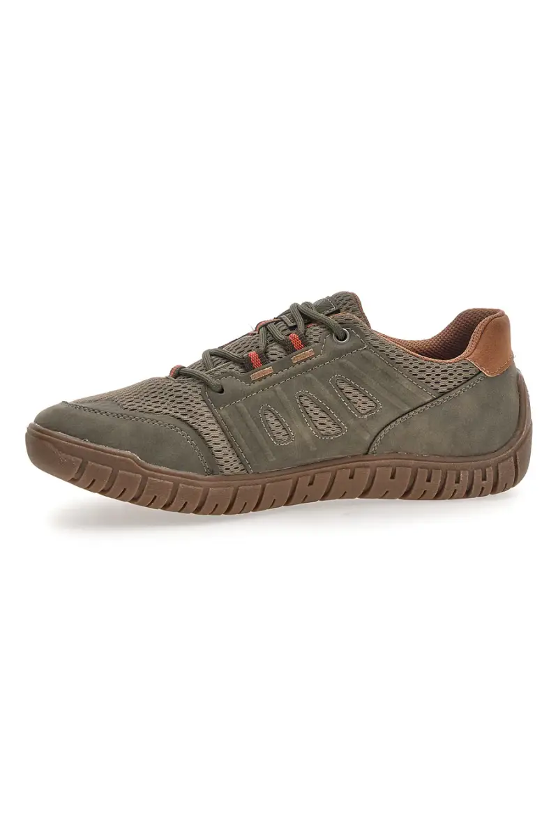 Sneaker da uomo verde con suola carrarmato Relife 68882572211F [KHAKI] miniatura 4