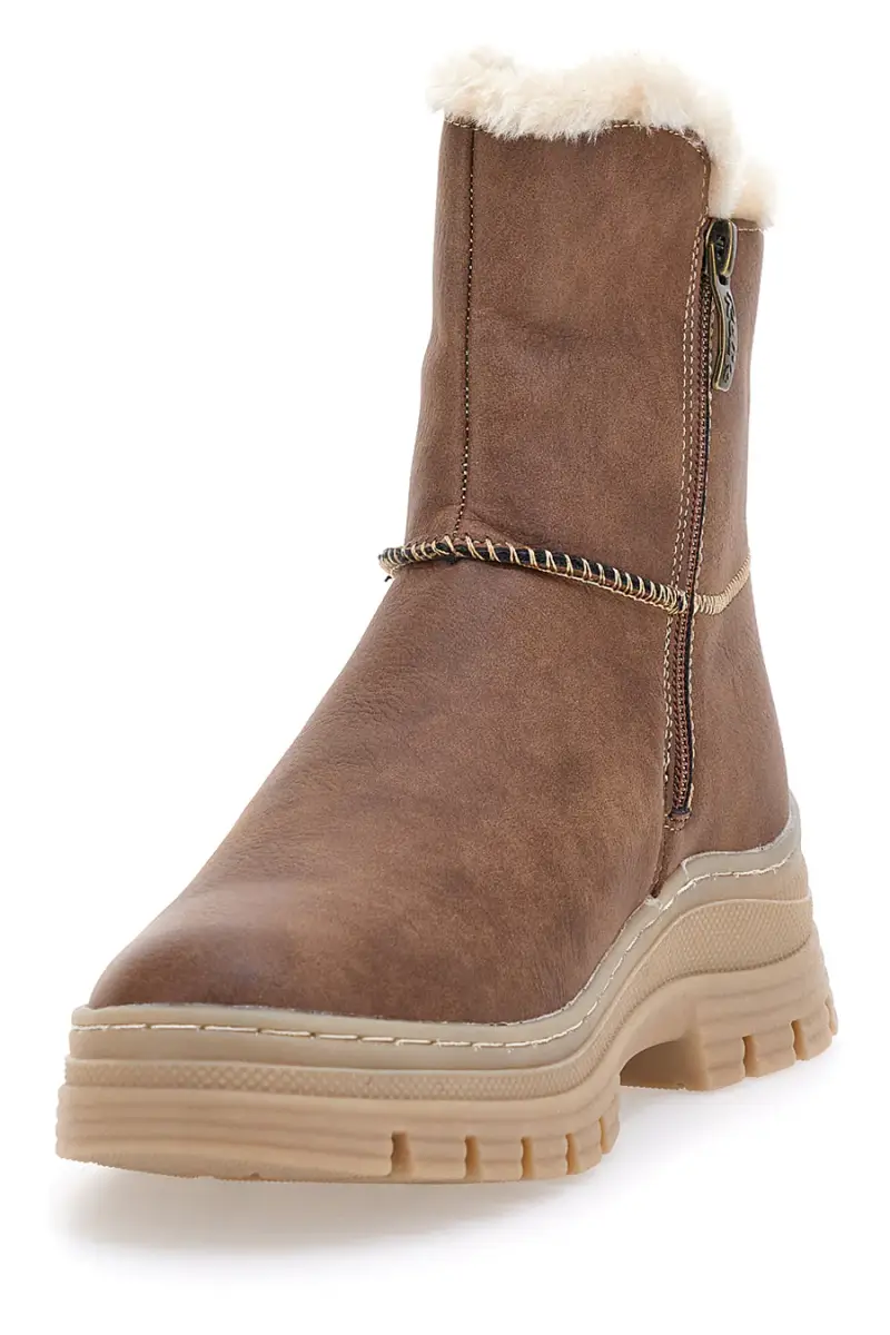 Stivaletti marroni con interno caldo e suola carrarmato Relife 22808B11R [COGNAC] miniatura 4