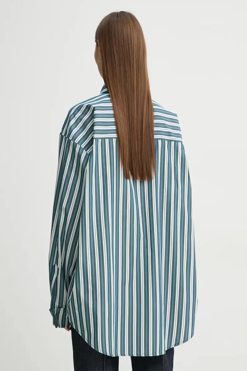 camicia in cotone donna colore verde 5023533030 Turchese miniatura 3