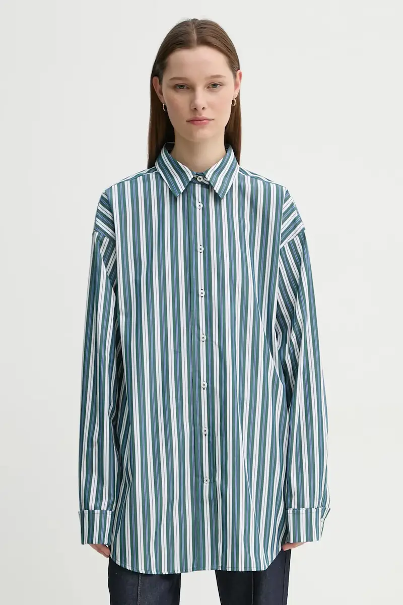 camicia in cotone donna colore verde 5023533030 Turchese