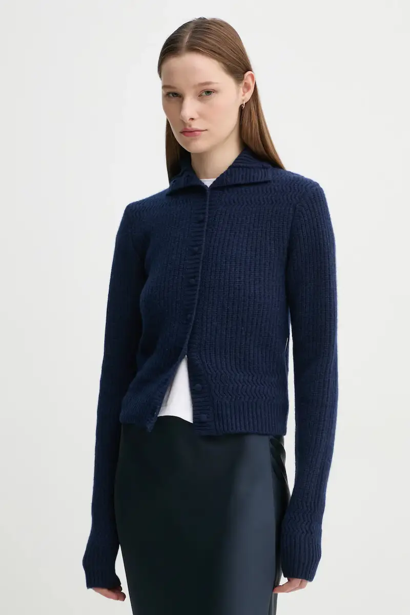 cardigan in lana colore blu navy 5026661566